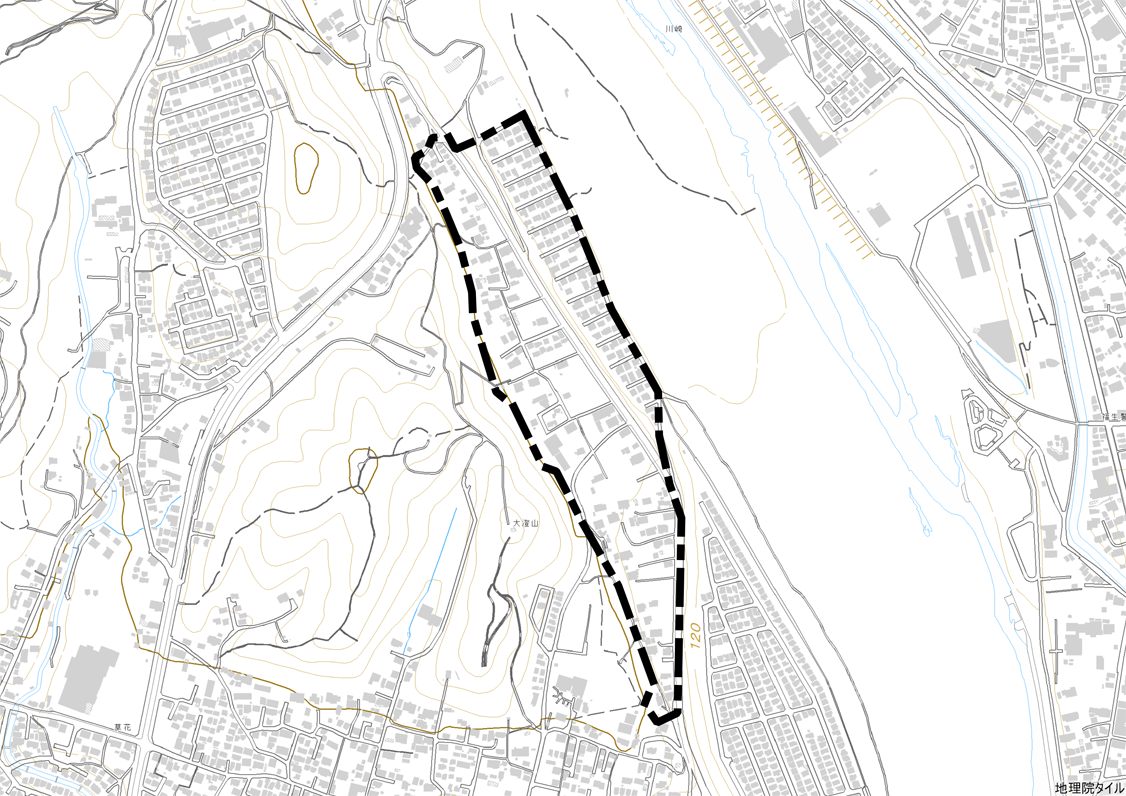 草花折立下区域の図面です。