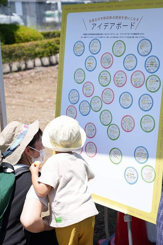 アイデアを貼る親子